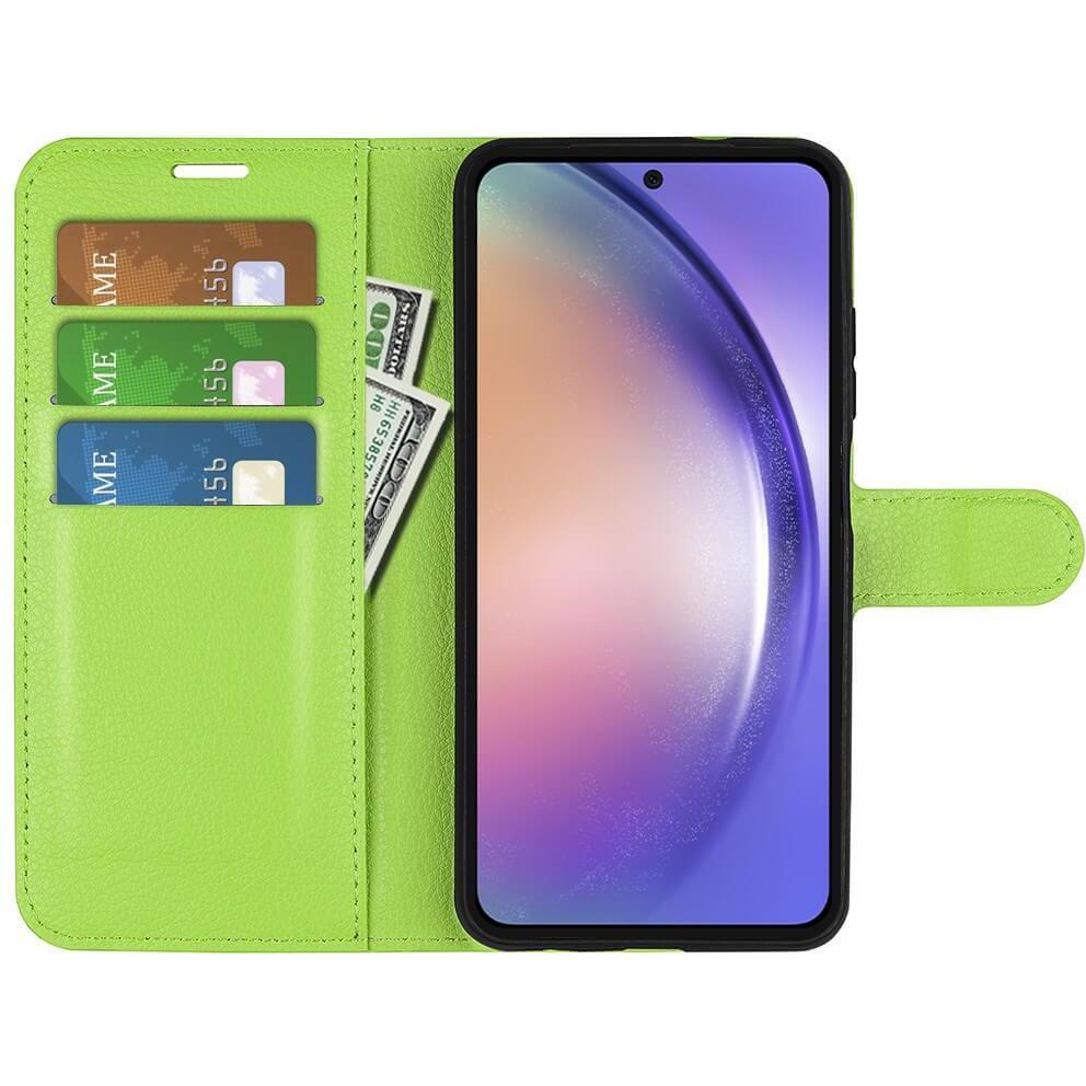 Thumbnail - Cover-Discount Galaxy A55 - Leder Etui Hülle grün (Samsung Galaxy A55), Smartphone Hülle, Grün