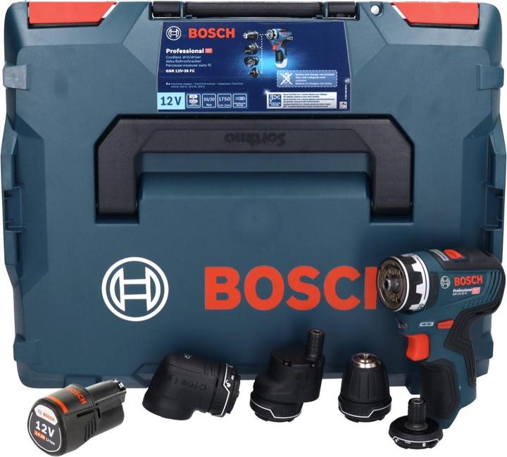 Produktbild Bosch Professional GSR 12V-35 FC Professional Akku Bohrschrauber 12 V 35 Nm Brushless + 1x Akku 3,0 Ah + L-Boxx -