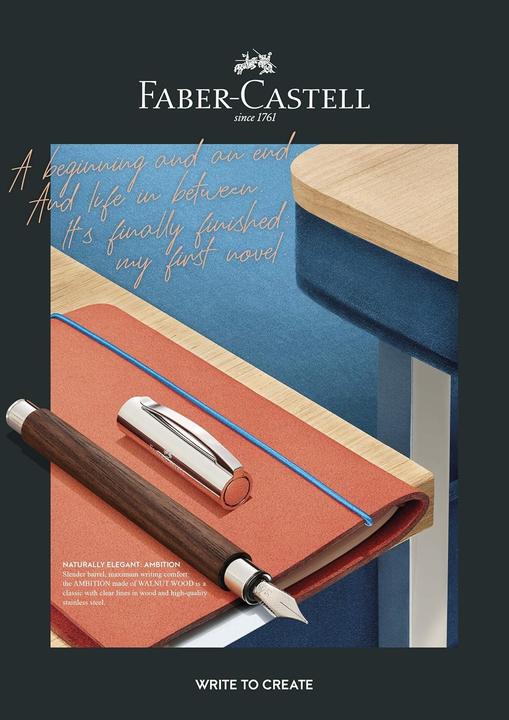 Actual product image Faber-Castell Stylo-plume Ambition Bois de poirier EF (Silver, 1x)