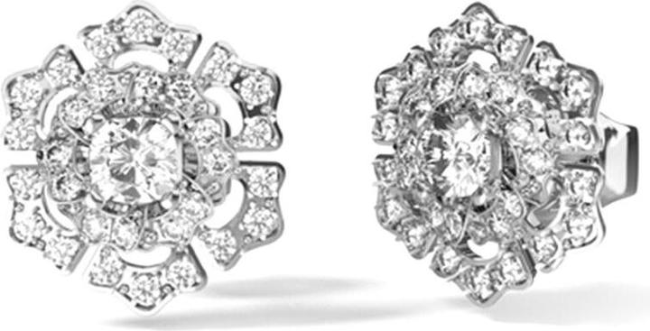 Guess Sparkling Steel Earrings With Zircons La Fleur Jubejwrhtu (Acier inoxydable)