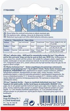 Actual product image tesa Powerstrips for tiles & metal, 2kg holding power, 9x double-sided adhesive strips
