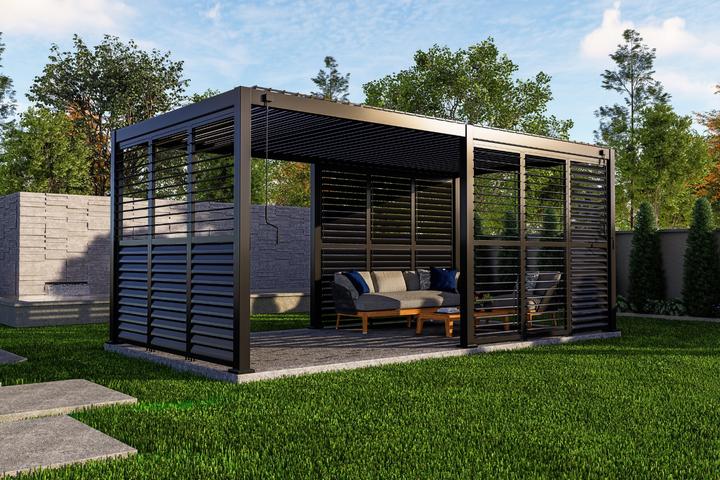 Produktbild Mirador Sichtschutzwand mit schwenkbaren Lamellen Anthrazit