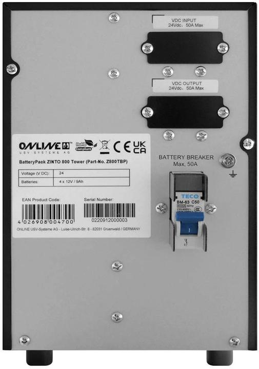 Actual product image Online USV Batteriepaket für Zinto Tower 800 (Online double converter UPS)