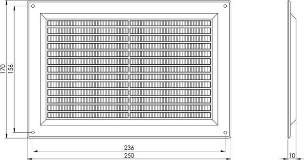 Image du produit Europlast VENTILATION GRILLE 250X170, GRIS
