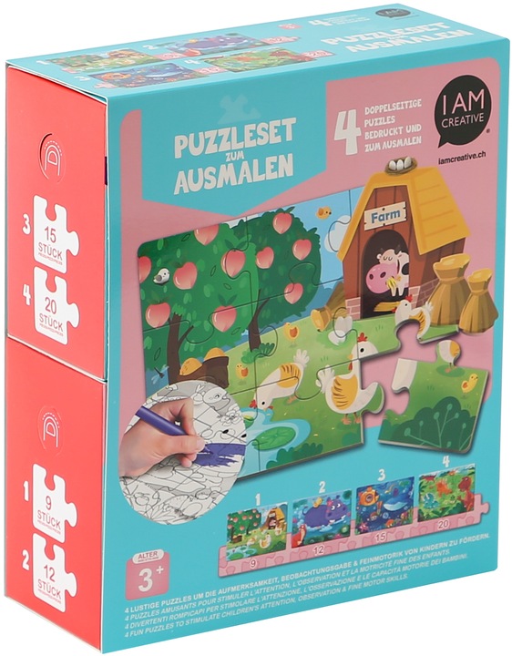 Produktbild I Am Creative Puzzleset zum Ausmalen (20 Teile)