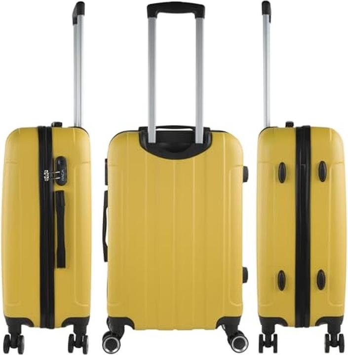Actual product image Itaca Rigid Suitcase Set with 4 Spinner Wheels and Combination Lock