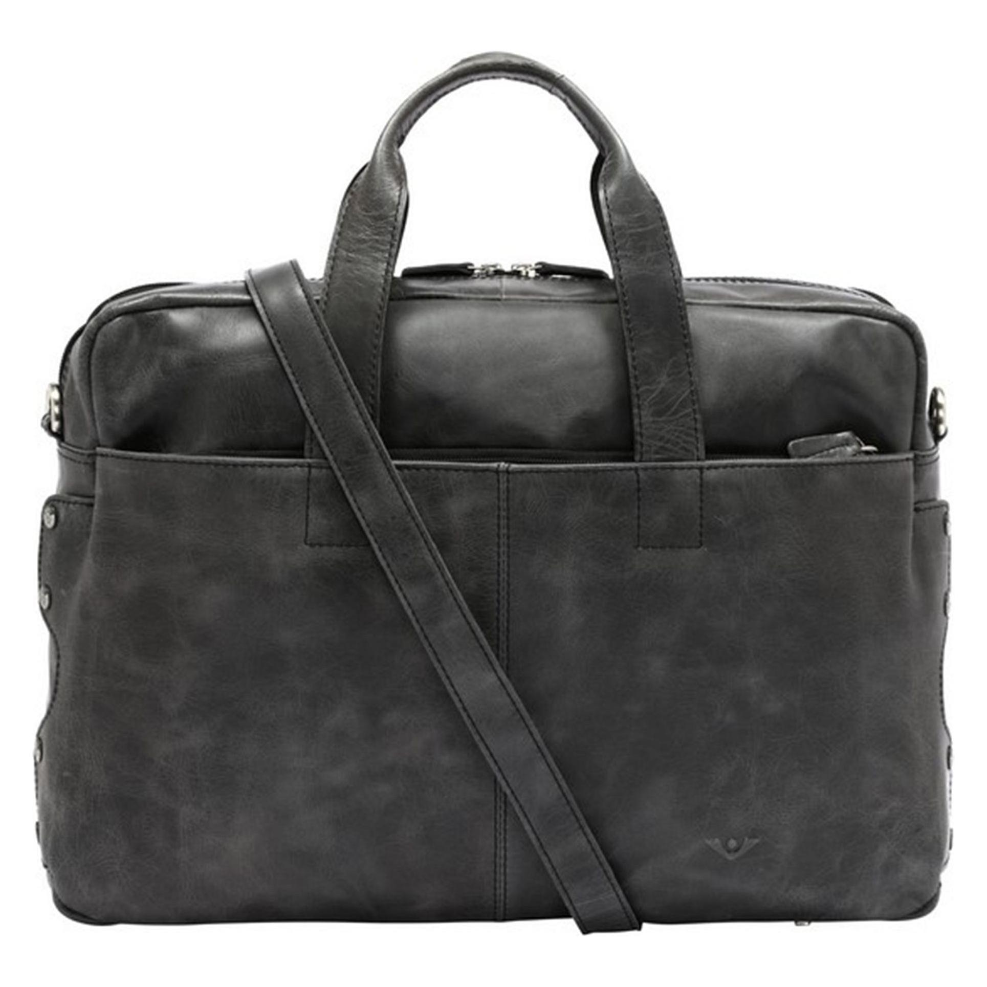 Voi City Cowboy Aktentasche Leder 41 Cm Laptopfach (17.32", Universal), Notebooktasche, Schwarz