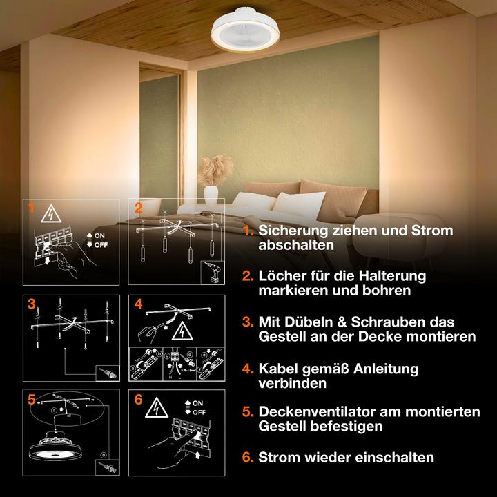 Produktbild Osram HOMELIGHTING Ceiling Fan Compact 480 49W White Deckenventilator 49 W