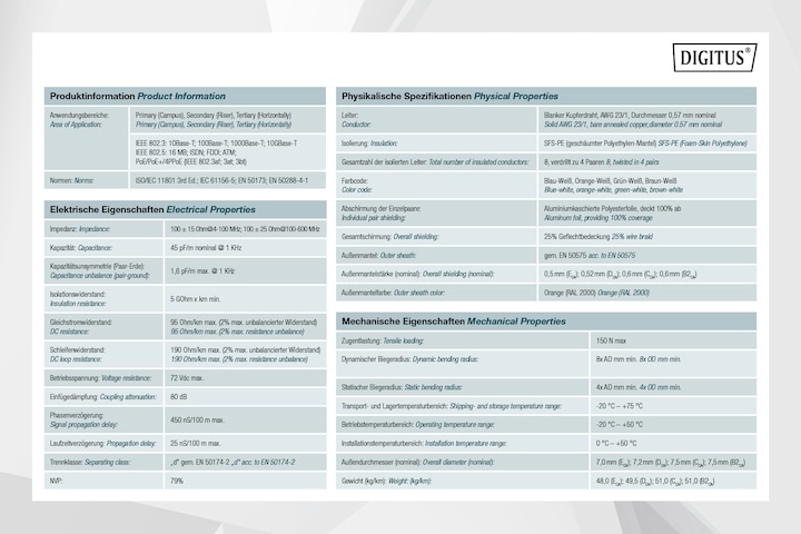 Productafbeelding Digitus Netwerkkabel (S/FTP, CAT7, 100 m)
