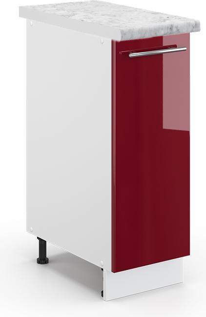 Bordeaux Hochglanz, Marble-Weiss, Weiss