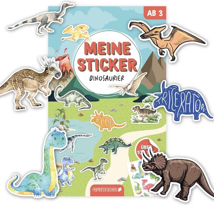 Immagine prodotto Papierdrachen Stickerblock Dinosaurier (100 Adesivo)