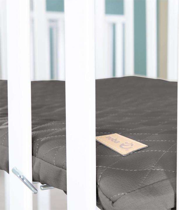 Produktbild Roba Laufgitter 75x100 cm mit Holzfüssen Graphite gesteppt (73 cm, 98.50 cm, MDF, Buche)