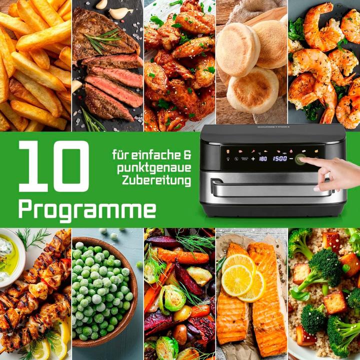 Actual product image Gourmetmaxx Air Fryer with XL Cooking Surface, 10 Programs, and Digital Display