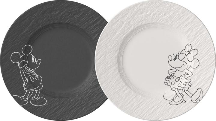 Villeroy & Boch Frühstücks-/Dessertteller, 2-teilig Manufacture Rock - Mickey Mouse (2x, 21.70 cm)