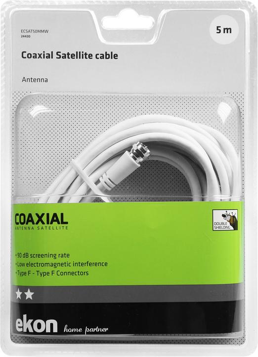 Actual product image Ekon Satellite cable, connectors type F male to male Type F (Antenna cable)