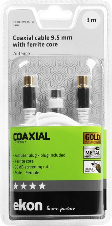 Actual product image Ekon Satellite aerial cable with ferrite core, 90dB (Antenna cable)