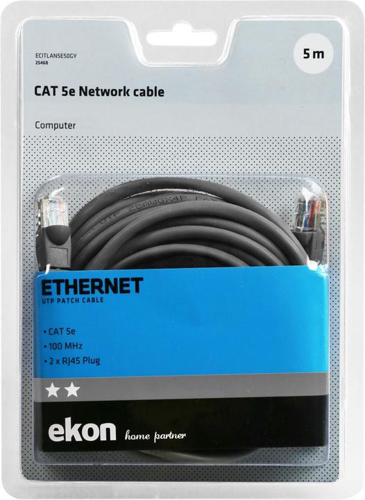 Produktbild Ekon Cat 5e network cable (U/UTP, CAT5e, 5 m)