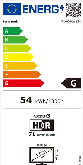 Energie-Label Panasonic TX-40JXW854 (40", LCD, 4K, 2021)