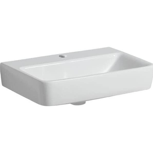 Geberit, Lavandino, Renova Compact lavabo, 1 trou pour robinet, sans trop-plein, largeur : 55cm, blanc, 502.998.00.1