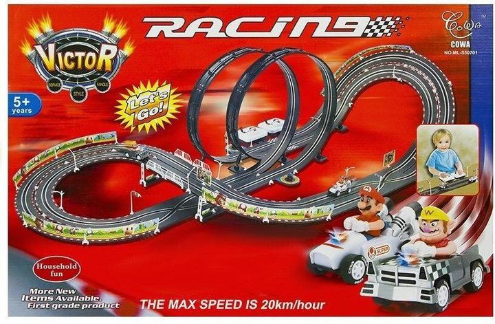 Image du produit Lean Toys Mario RC Autorennbahn mit 2 Autos
