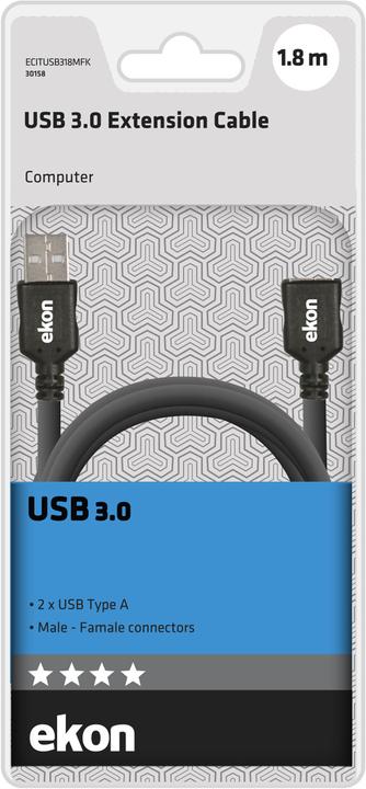 Image du produit Ekon Câble USB 3.0 de type A (1.80 m, USB 3.2 Gen 1)