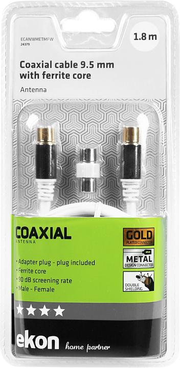 Actual product image Ekon Satellite aerial cable with ferrite core, 90dB (Antenna cable)
