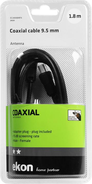 Actual product image Ekon Male antenna / female cable + adapter 75dB (Antenna cable)