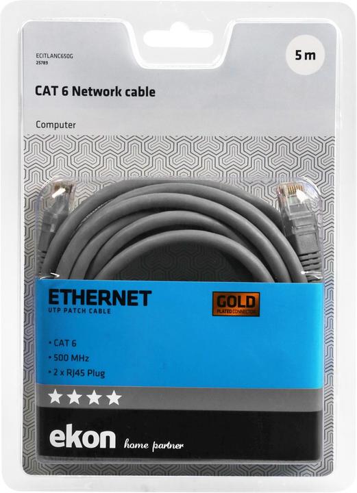 Actual product image Ekon Cat 6 network cable (U/UTP, CAT6, 5 m)