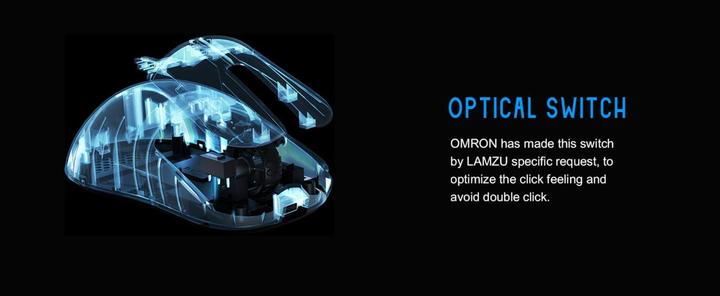 Actual product image Lamzu Inca Wireless Gaming Maus - schwarz (Cable, Wireless)