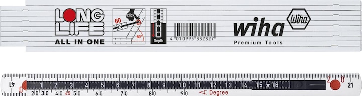 Actual product image Wiha Folding rule 2 m plastic longl (cm, mm)