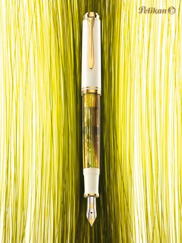 Image du produit Pelikan Stylo Plume M400 Blanc Ecaille EF Etui (Blanc, Blanc/jaune, Marron, 1x)