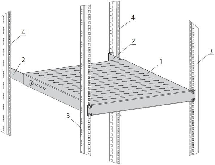 Image du produit EFB Elektronik Tablette 19" 1U fixe, ET 550..650 mm, 120 kg, profondeur de baie 800, RAL7035