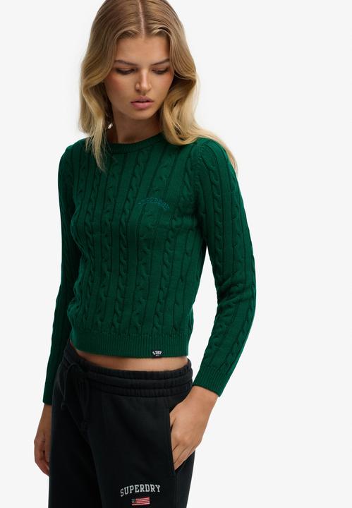 Produktbild Superdry Feinstrickpullover mit Zopfdesign, Rundhalsausschnitt, Damen (M)