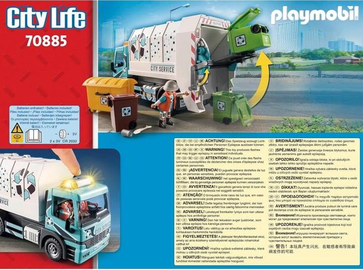 Immagine prodotto Playmobil 70885 Camion dei rifiuti con luce lampeggiante (70885, Playmobil City Life)