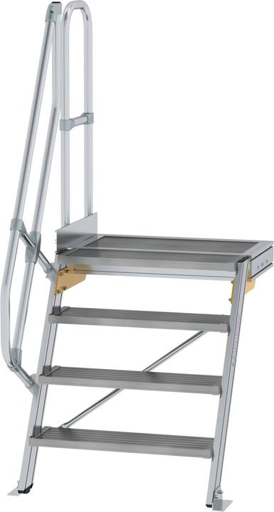 Produktbild Munk Treppe mit Plattform 60° Stufenbreite 800 mm 4 Stufen Aluminium geriffelt (Gerüst, 80 cm)