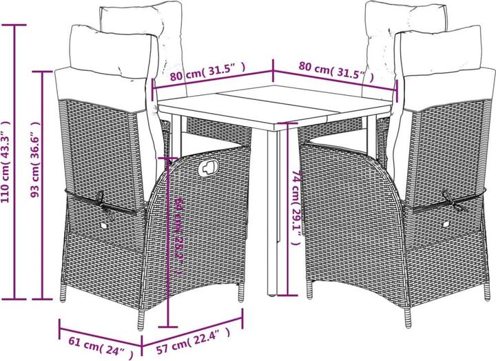 Produktbild vidaXL Garten Essgruppe