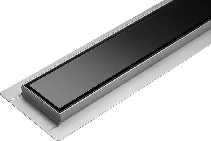 Produktbild Fala Duschrinne Bodenablauf Modell Black Glass Edelstahl Siphon Ablaufrinne