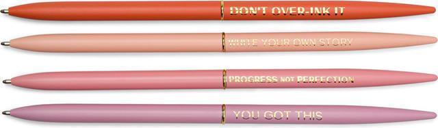 Produktbild Designworks Twisty Slim Metal Pen Set - Motivation (Set of 4) (Pink, Rot, Violet, 4x)