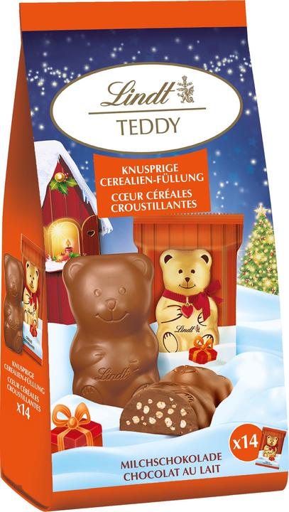 Actual product image Lindt Teddy Milk Crispy Minis Christmas (130 g)