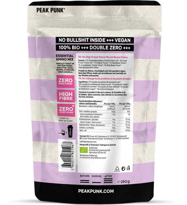 Produktbild Peak Punk Bio Protein Shake (Berry, 1 Stk., 250 g)