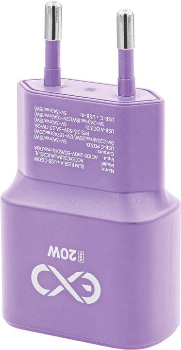 Produktbild EXC USB-Ladegerät SLIM, USB-A- und USB-C-Ausgang (20 W, 2 Ports)