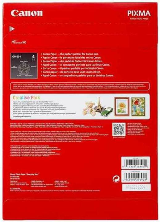 Actual product image Canon GP-501 Glossy Photo (200 g/m², A4, 100 pcs.)
