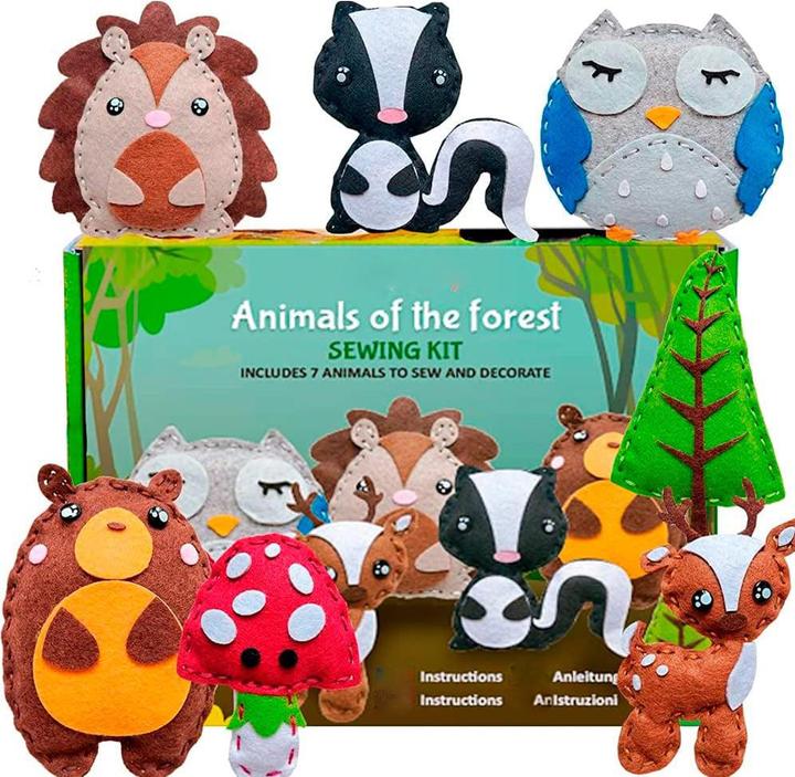 Activity Board Waldtier-Nähset, Häkel- & Stickset Kinder, magischer Nähspass Schule der magischen Tiere