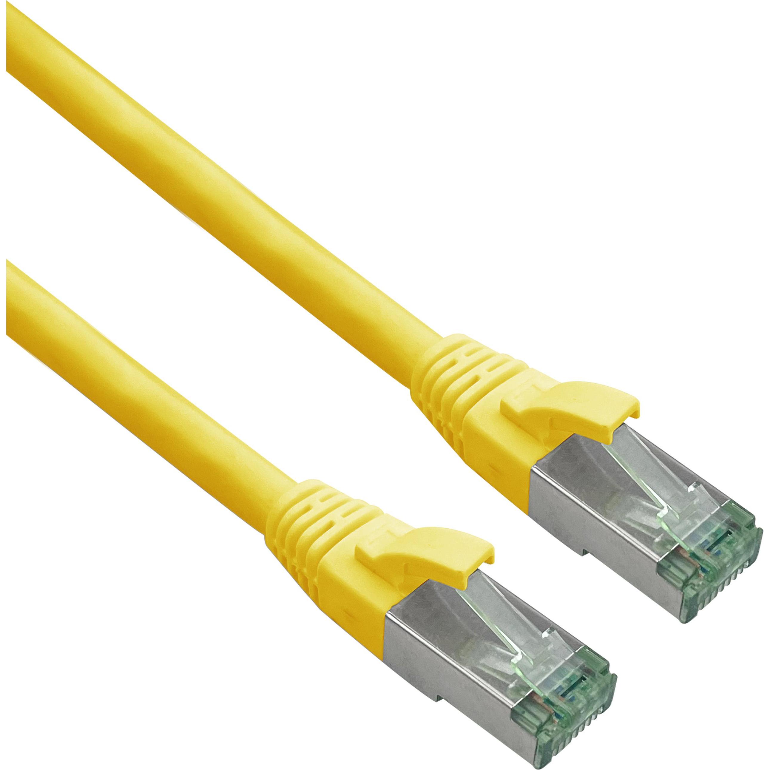 Helos GRS zertifiziertes Cat 6a Patchkabel mit Cat 7 Rohkabel TPE gelb 15,0m (PiMF, CAT6, 15 m), Netzwerkkabel