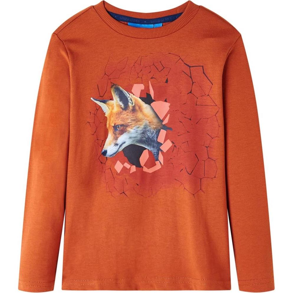 VidaXL, Unisex, Shirt, Kinder-Langarmshirt Rostbraun 116,Material: 100, Braun, (116)