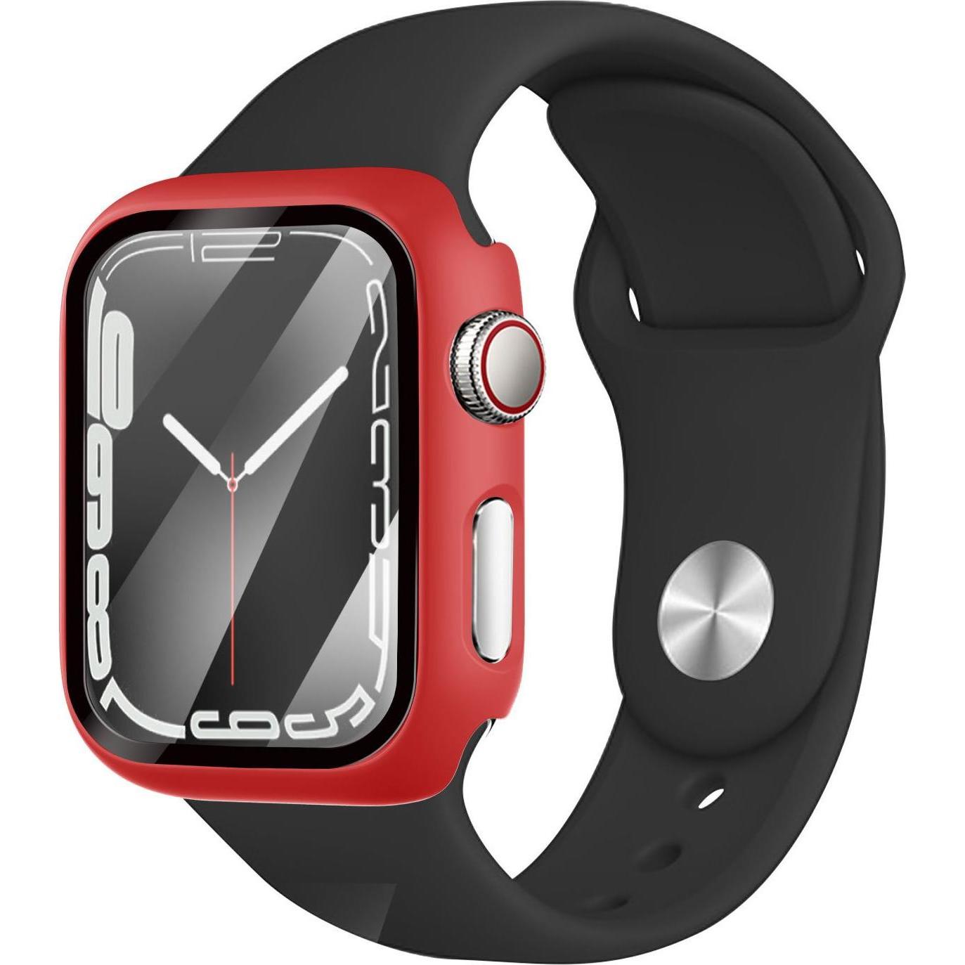 Strap-it Hard Case mit Glass (Apple Watch), Uhrenarmband, Rot