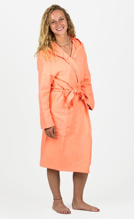 Produktbild Nabaiji Bademantel Mikrofaser Damen kompakt Kapuze - koralle (XS)