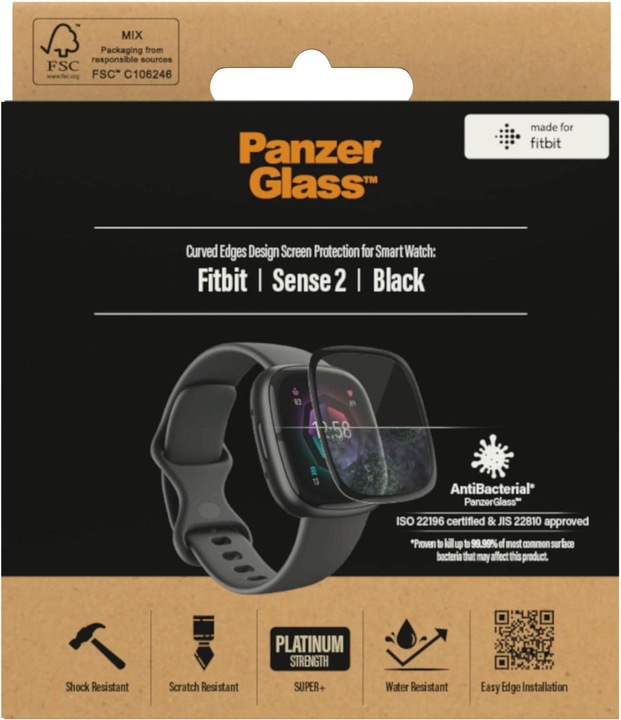 Actual product image PanzerGlass Fitbit Sense 2 screen protector