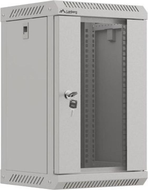 Produktbild Lanberg Szafa Instalacyjna Rack Wisząca 10 9u 300x300 Szara Drzwi Przeszklone (Flat Pack) (9 HE, 10 Zoll Rack)
