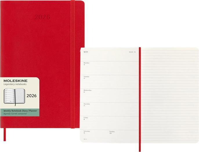 Actual product image Moleskine WONK 2026 LG SC Scha.Rot (13 x 21 cm, English)